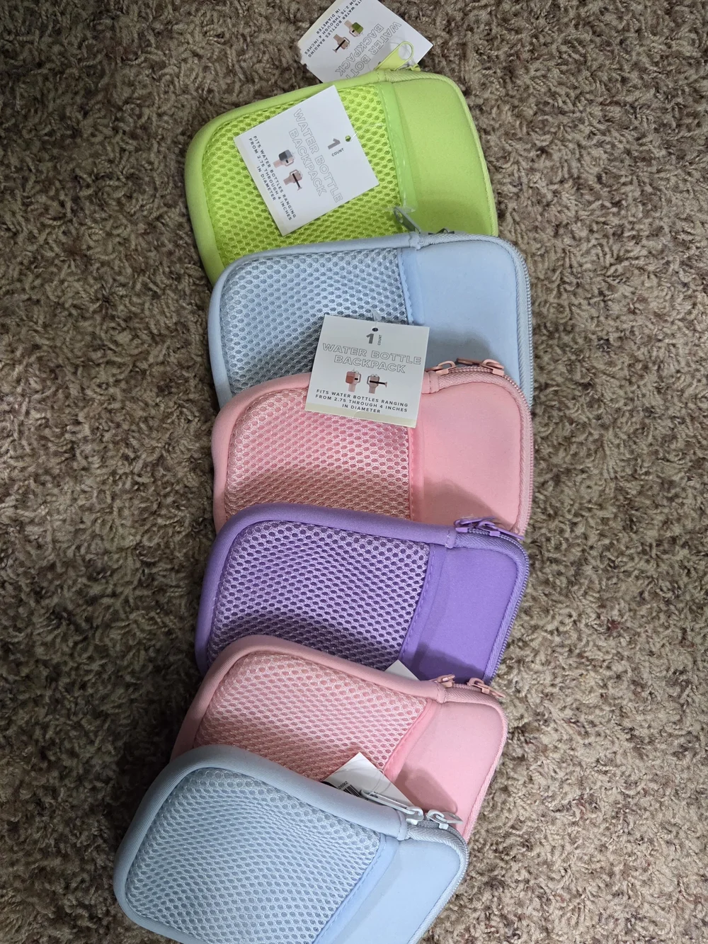 You Get All 6- Water Bottle Zip Pouch